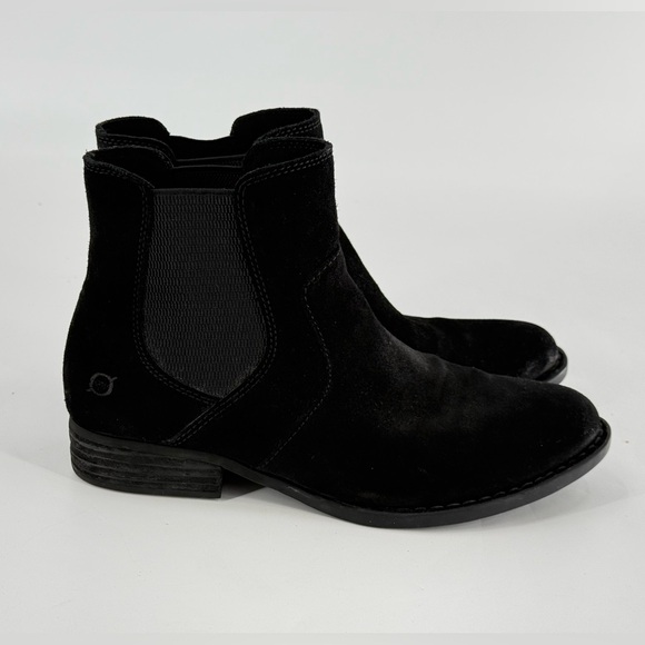 Born Shoes - Born Black Suede Chelsea Pull On Boots 9.5